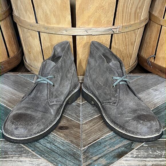 Clarks Originals Distressed Taupe Suede Crepe Sole Desert Chukka Boots Womens 10 - Picture 7 of 11